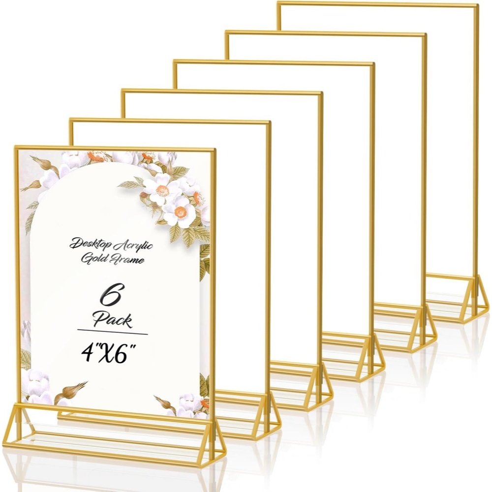 Table Number Gold - Lot de 6 supports de présentation